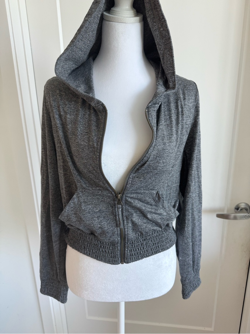 SPIRITUAL GANGSTER Grey Hooded Zip Sweatshirt